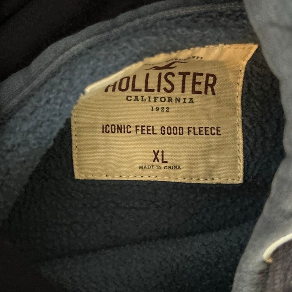 Hollister California blue iconic feel good fleece hoodie sweatshirt size XL - Picture 3 of 4